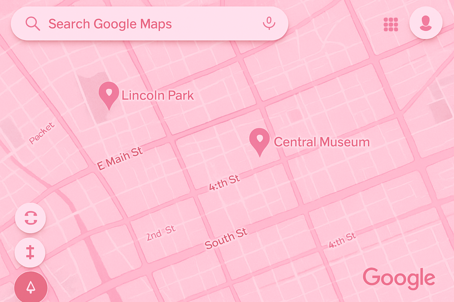 google maps in pink color